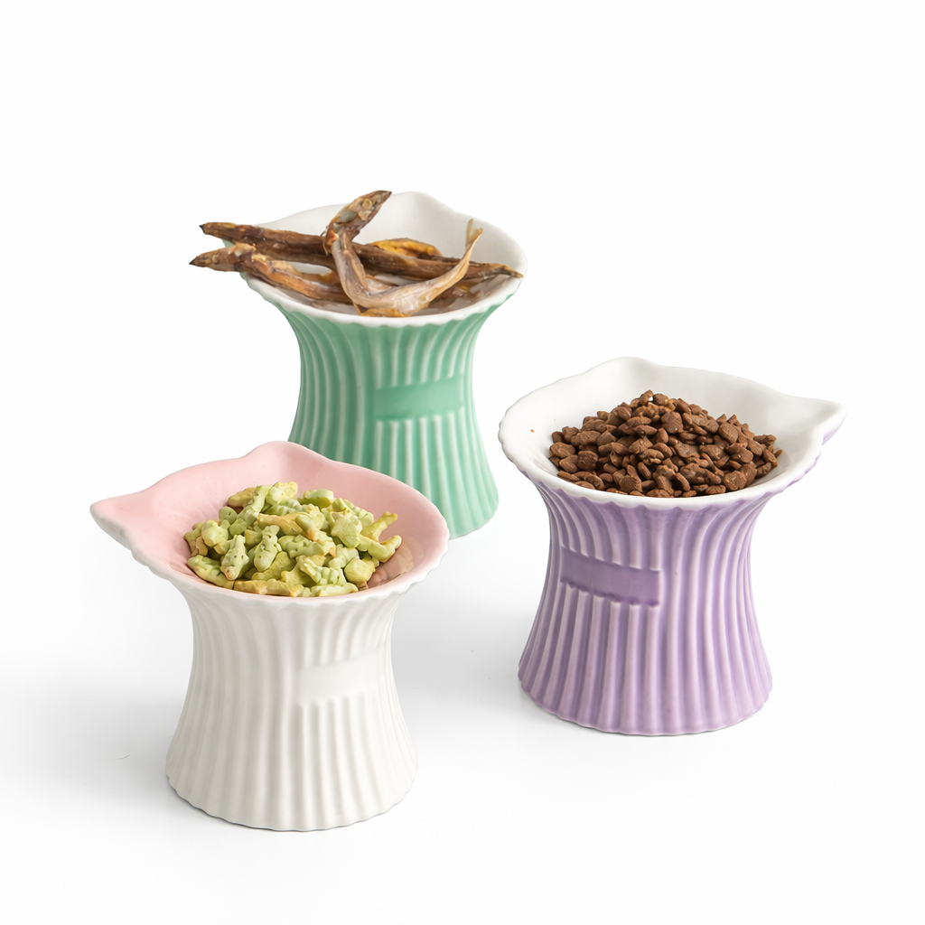 Elevated Handmade Ceramic Cat Bowl