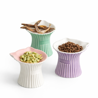 Elevated Handmade Ceramic Cat Bowl