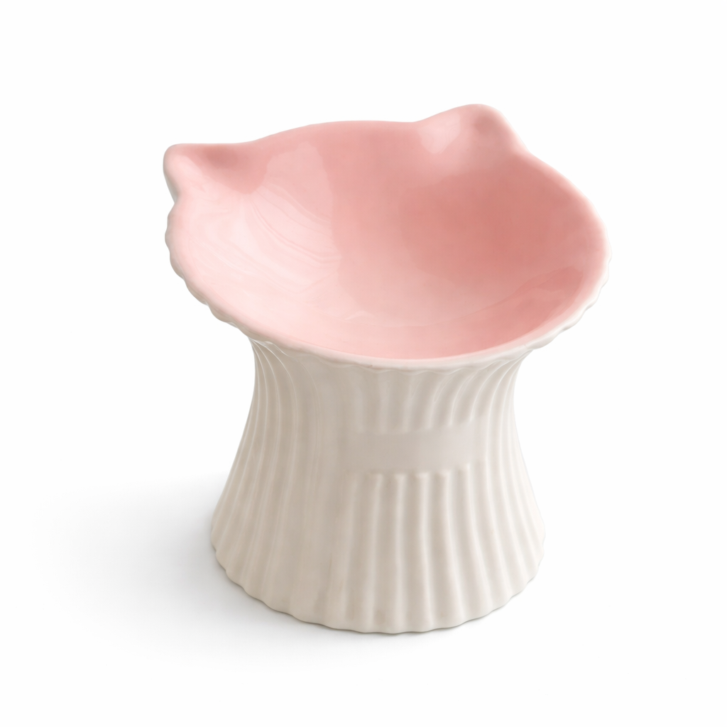 Elevated Handmade Ceramic Cat Bowl