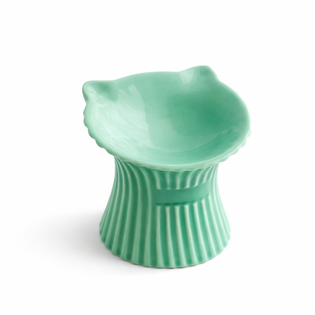 Elevated Handmade Ceramic Cat Bowl
